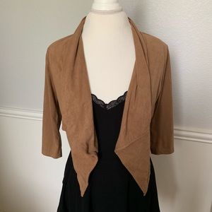 Faux Suede Open Jacket (cropped)